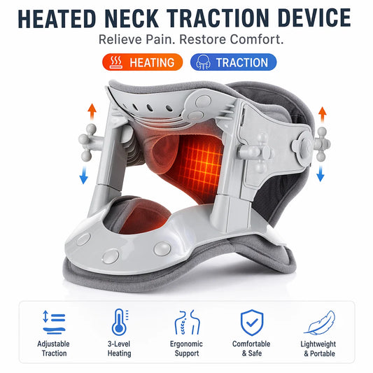 Cervical Neck Traction Device – Heat & Stretch Pain Relief