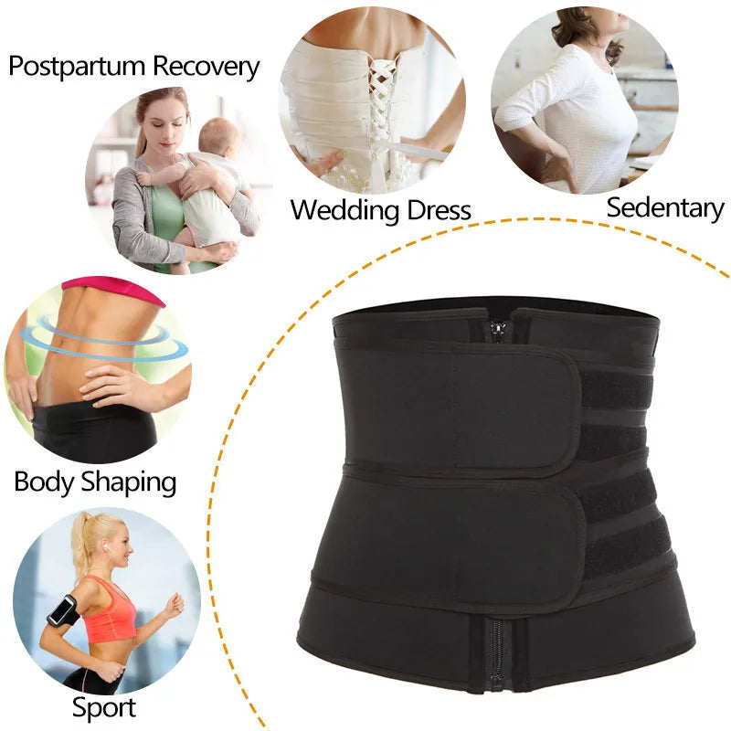 Waist Trainer Slimming Body Shaper Fitness Belt Weight Loss Fat Burning Sport Girdle Sweat Trimmer Workout Cincher Shapewear